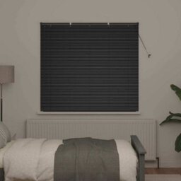 Berkfield Window Blind With Curtains Manual Black Aluminium - thumbnail 3
