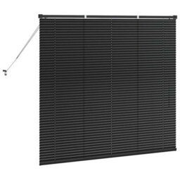Berkfield Window Blind With Curtains Manual Black Aluminium - thumbnail 7