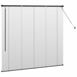 Berkfield Window Blind With Curtains Manual Black Aluminium - thumbnail 6