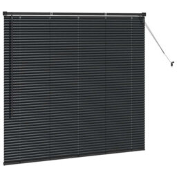 Berkfield Window Blind With Curtains Manual Black Aluminium - thumbnail 5