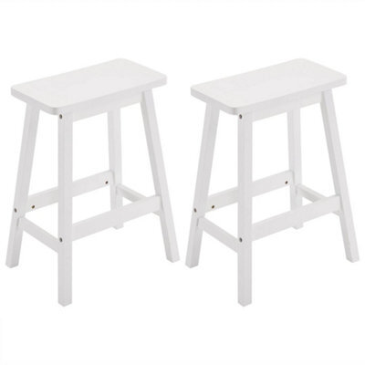 2Pcs Kitchen Dining Saddle Stool Set Of 2 Backless Bar Counter Height Stools - image 1