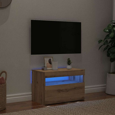 Berkfield Tv Cabinet With Led Lights Artisan Oak 60X35X40 Cm Engineered Wood - image 1