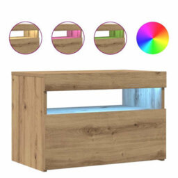 Berkfield Tv Cabinet With Led Lights Artisan Oak 60X35X40 Cm Engineered Wood - thumbnail 2