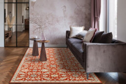 RugsX Wool Carpet Soho 477.07.la300 Osta - Flowers, Frame, Natural Terracotta Blue  160X240 Cm - thumbnail 1