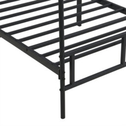 Abrihome Metal Bed, 3Ft Single Bed 90X190Cm, Canopy Single Bed, Sturdy Metal Frame, Black & Wood - thumbnail 7