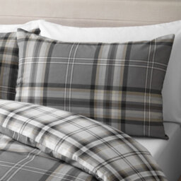 Catherine Lansfield Bedding Kelso Check Duvet Cover Set With Pillowcases Charcoal Grey - thumbnail 3