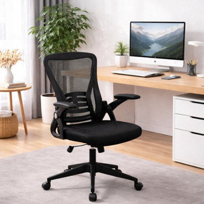 Home Treats Ergonomic Office Chair Black Desk Chair With Lumbar Support & Arm Rest Tilt & Swivel - image 1