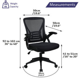 Home Treats Ergonomic Office Chair Black Desk Chair With Lumbar Support & Arm Rest Tilt & Swivel - thumbnail 4