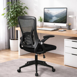 Home Treats Ergonomic Office Chair Black Desk Chair With Lumbar Support & Arm Rest Tilt & Swivel - thumbnail 7