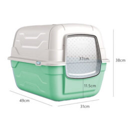 Cat Centre.Direct Cat Centre Cat Green Large Hooded Litter Tray - Enclosed Box - thumbnail 2