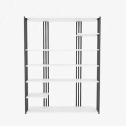 Decorotika Jeni Bookcase Shelving Unit White & Black - thumbnail 4