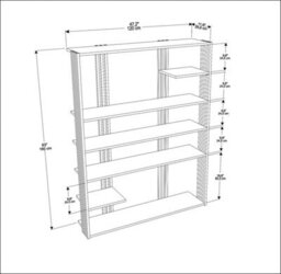 Decorotika Jeni Bookcase Shelving Unit White & Black - thumbnail 6