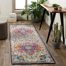 Livabliss Aziz-Vintage Pink Blue Orange Yellow Traditional Boho Living Dining Bedroom Rug 80 X 230 Cm Easy Care, Non Shedding - thumbnail 2