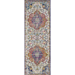Livabliss Aziz-Vintage Pink Blue Orange Yellow Traditional Boho Living Dining Bedroom Rug 80 X 230 Cm Easy Care, Non Shedding - thumbnail 1