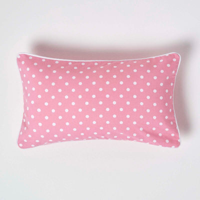 Homescapes Cotton Pink Polka Dots Cushion Cover, 30 X 50 Cm - image 1