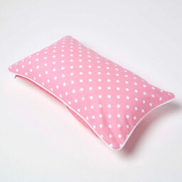 Homescapes Cotton Pink Polka Dots Cushion Cover, 30 X 50 Cm - thumbnail 4