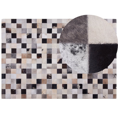 Beliani Rug Rize Multicolour 160 X 230 Cm Leather - image 1