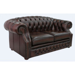 Chesterfield 2 Seater Antique Brown Leather Sofa Bespoke In Buckingham Style - thumbnail 3