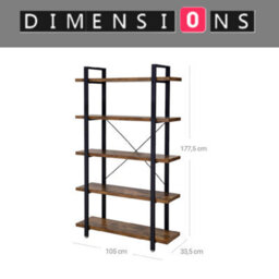 Modcraft 5 Tier Bookcase - Large Ladder Shelf - thumbnail 8