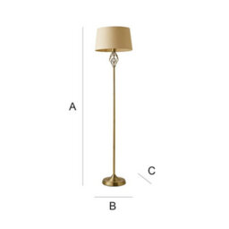 Valuelights Memphis Traditional Style Antique Brass Barley Twist Floor Lamp With Beige Light Shade - thumbnail 6