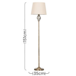 Valuelights Memphis Traditional Style Antique Brass Barley Twist Floor Lamp With Beige Light Shade - thumbnail 8
