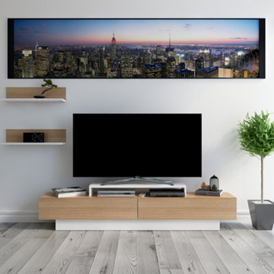 Decorotika Lusi Tv Stand Tv Unit For Tvs Up To 80 Inch Teak White