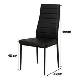 Kosy Koala Dining Set Of 4 Dining Table Set With 4 Black Faux Leather Chairs Dining Room Furniture - thumbnail 5