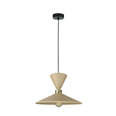 Luminosa Lighting Luminosa Amaris Dome Pendant Ceiling Light Beige 1X E27 - image 1