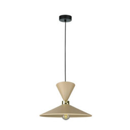 Luminosa Lighting Luminosa Amaris Dome Pendant Ceiling Light Beige 1X E27 - thumbnail 1