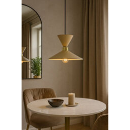 Luminosa Lighting Luminosa Amaris Dome Pendant Ceiling Light Beige 1X E27 - thumbnail 2