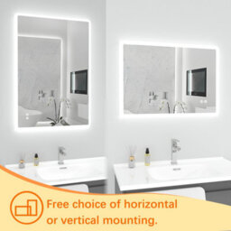 T&k Bathroom Mirror With Led Lights 100X70Cm, Anti-Fog, 3-Colours Dimmable, Adjustable Brightness, Touch Control&memory Function - thumbnail 6