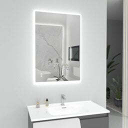T&k Bathroom Mirror With Led Lights 100X70Cm, Anti-Fog, 3-Colours Dimmable, Adjustable Brightness, Touch Control&memory Function - thumbnail 1