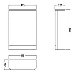 Clifton Bathroom Back To Wall Wc Unit 495mm Wide - Basalt Grey- (Choice) - thumbnail 3