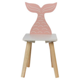 Urbn-Living Urbnliving Children Kids Wooden Chair Small Stool Fishtail Animal Character Playroom - thumbnail 1