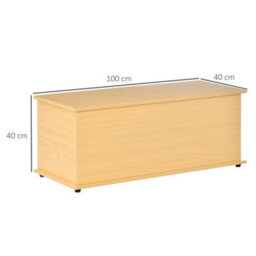 Homcom Storage Chest With Lid, 113L Storage Box, Burlywood - thumbnail 3