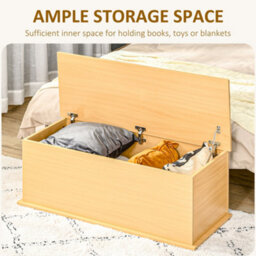 Homcom Storage Chest With Lid, 113L Storage Box, Burlywood - thumbnail 4