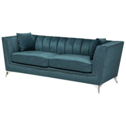 Beliani Sofa 3 Seater Gaula Velvet Teal - thumbnail 4