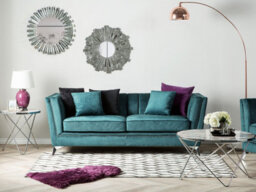 Beliani Sofa 3 Seater Gaula Velvet Teal - thumbnail 2