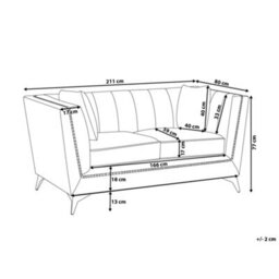 Beliani Sofa 3 Seater Gaula Velvet Teal - thumbnail 3