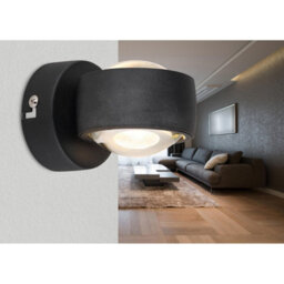 Luminosa Lighting Luminosa Randi Integrated Led Wall Lamp Matt Black Clear Glass Shade 2X Led 3000K - thumbnail 6