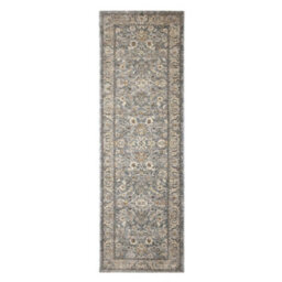 Melrose Traditional Medallion Grey Design Living Indoor Area Runner Rug 068/235Cm - thumbnail 4