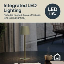 GoodHome Quelea Conical Matt Green Rechargeable Integrated Led Table Lamp - thumbnail 9