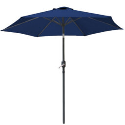 VRUC Outdoor Patio Garden Parasol Sun Shade Umbrella With Crank Handle & Tilt 2.5M Blue - thumbnail 2
