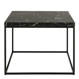 Wyld Haus Hazelmere Black Marble Marquina Coffee Table With Matt Black Metal Legs 60 X 60 X 45Cm - thumbnail 3