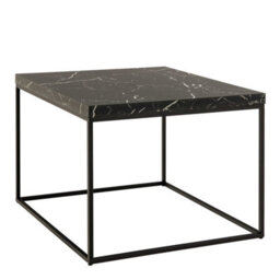 Wyld Haus Hazelmere Black Marble Marquina Coffee Table With Matt Black Metal Legs 60 X 60 X 45Cm - thumbnail 2