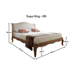 Antique French Style Amelia Oak Bed Frame - Low Foot End - Super King Size 6Ft Bed Frame Only - thumbnail 5