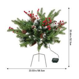 Living And Home Single-Piece Pre-Lit Artificial Mushroom Ground Christmas Tree, 57Cm W X 56.5Cm H - thumbnail 8