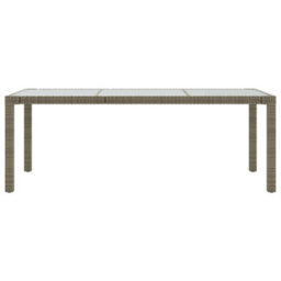 Walplus Garden Table Grey 190X90X75 Cm Tempered Glass And Poly Rattan - thumbnail 3