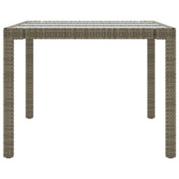 Walplus Garden Table Grey 190X90X75 Cm Tempered Glass And Poly Rattan - thumbnail 4