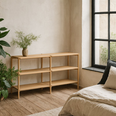 Wyld Haus Berrytwist Scandi White Oak Veneer Bookcase 4 Shelves - image 1